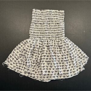 NWOT Lemlem Smocked Ruffle Hem Top / Mini Skirt, One Size (XS-M Best)